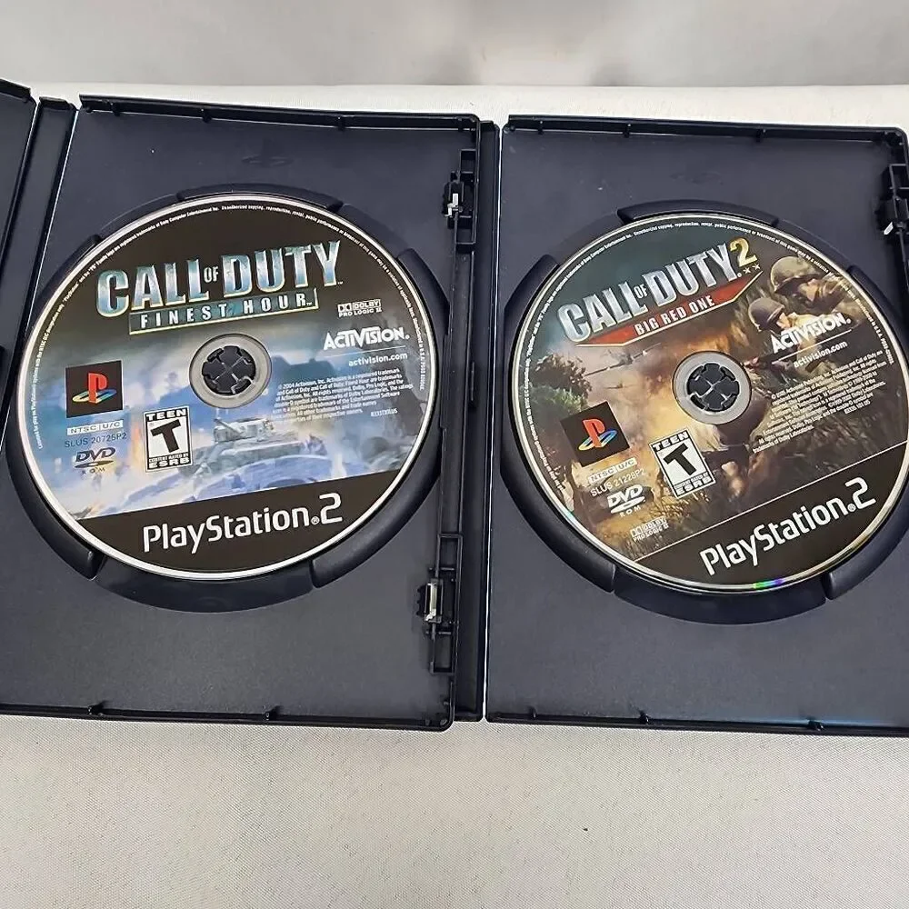 Sony Playstation 2 Lot 3 Games Untested Call of Duty Guitar Hero Aerosmith